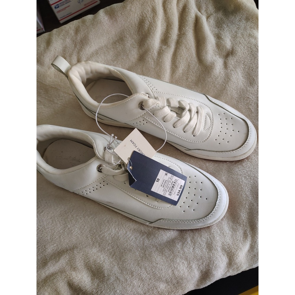 Universal‎ Thread Rena Mens White Lace Up Memory Foam Sneakers Size 10 NEW